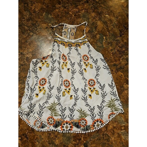 Alter'd State‎ Tank/ Blouse Graphic White Spaghetti Strap flowy Size Medium (A5) - Picture 8 of 10
